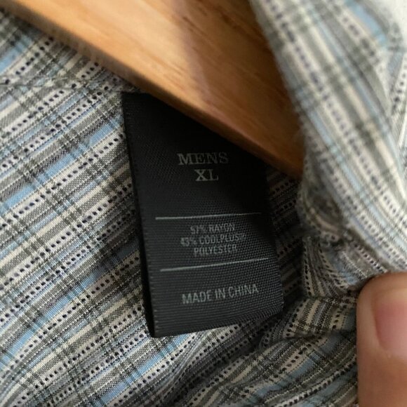 REI UPF 50+ Button Up Shirt Green Plaid Roll Tab Sleeves Outdoors Hiking XL - Picture 8 of 12